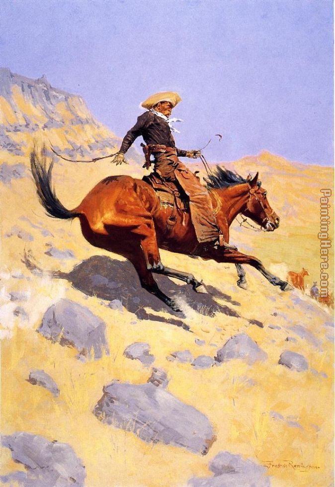 The Cowboy painting - Frederic Remington The Cowboy art painting
